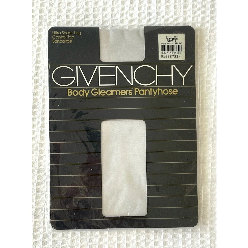Vintage 80's Givenchy Body Gleamers Pantyhose Size A Platinum New